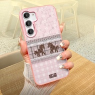 Hybrid Hardcase Casing All Types hp IP13 IP15 A56 A55 A17 Horse Phone Case IMD Hologram Pink