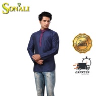 Sonali Men's Navy Blue Short Jippa Kurta / Kurta Lelaki Berwarna Navy Blue / Indian Kurta - Q0666