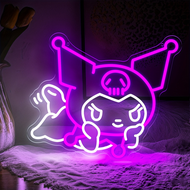Kuromi Neon Sign น่ารัก Kuromi LED Neon Light ป้ายสําหรับห้องนอนเกม Room Wall Decor USB Powered เพื่