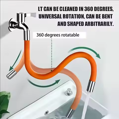 1pc Water Faucet Extension Tube, 360-Degree Rotating Adjustable Flexible Faucet, Moldable Rotating E