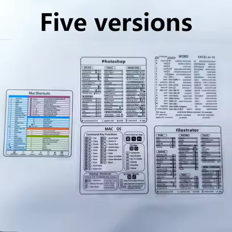 8*8cm Laptop Keyboard Shortcut Sticker for MacBook Air/Pro Transparent Adhesive Windows PC Reference