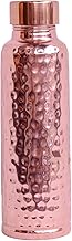 Light Brown Pure Copper Diamond Water Bottle With Leak Proof Lid And Glossy Finish Copper Water Bottle 1 Litre For Healthy Drink