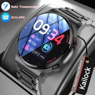 New E300 Men's Smart Watch ECG PPG HRV PTT Blood Glucose Blood Pressure Oxygen Temperature Monitor IP68 Waterproof