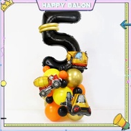 Construction Vehicle Theme Birthday Decoration Number Balloon Set 28 Pcs Decoration For Birthday Par