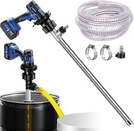 Electric Oil Barrel Pump, Portable Fuel Transfer Pump with 80-150L/min Large Suction, Adjustable Spe