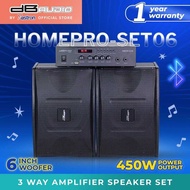 DB Audio By Astron Homepro-Set06 3 Way Amplifier Speaker Set | 450W Power Output 6" Woofer