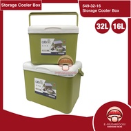 HJC Storage Cooler Box Set 32L + 16L Ice Box Camping Cooler Box Picnic Fishing Cooler 2PCS Set 549-3