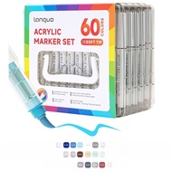 Languo 60 สีปากกาอะคริลิกแบบเหลว ปากกาวาด กล่องของขวัญ ปากกาวาด ปากกาสีน้ำ ปากกาสีน้ำแบบน้ำ ปากกาสีน