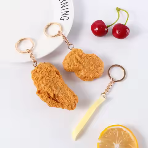 Fried Chicken Legs Fried Chicken Around Chicken Nuggets French Fries Key Rings Key Chains Imitation 