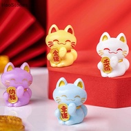 HaoStones 1pc Cute Cartoon Lucky Cat Exquisite Resin Ornament Small Gift Crafts Miniatures Figurines For Home Desktop Ornament MY