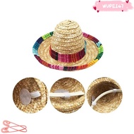 WUPEI47AD Mexican Mini Hat, Straw with Hoop Funny Hats,  DIY Sombrero Hat Birthday