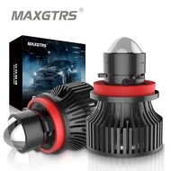 MAXGTRS 2pcs Automotive H7 H11 H8 HB3 HB4 9005 9006 Laser Headlight Bulb Mini Projector Lens Light Auto LED Fog Light 3000K Gold LED