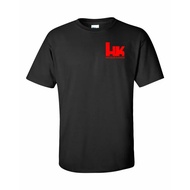 T Shirt Logo Heckler and Koch Red Chest Pindaan Kedua Pro Gun Rifle Pistol