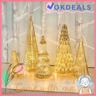 OKDEALS Set of 5 Illuminated Mercury Glass Trees, Creative Versatile Mercury Glass Christmas Trees, 