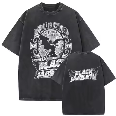 Hot Sale Heavy Metal Rock Band Black Sabbath Ozzy Osbourne Print T-shirt Men Women Vintage Washed Co