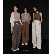 INTERESTING ECINOS - Darkest Cargo Pants