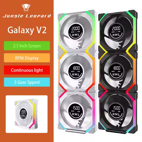 120mm ARGB PC Fan with Screen - Daisy Chain 5V 3-Pin Sync, Ultra Quiet Cooling Gaming PC Jungle Leop