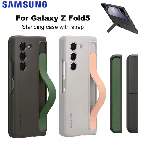 Original For Samsung Galaxy Z Fold5 Standing Case with Strap For Galaxy Z Fold5 5G Z Fold 5 Kickstan