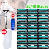 3-Layer Razor Blade + 36/48 Blades + Razor Cream 3-Layer Razor Blade/Men's Manual Shaver Safety Bear
