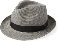 Kashira ZKN02328 Men's Folding Hat, UV Protection, Daily Wear, Spring and Summer, Straw Hat, Casual, Classical Ribbon, Satin, Size Adjustable