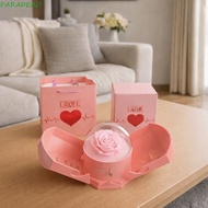 PARADEAO Surprise Flower Jewelry Box, with Soap Rose Plastic Rose Drawer Packaging Box, Creative Dec