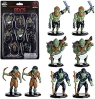 8 Painted Fantasy Orc Mini Figures- All Unique Designs- 1" Hex-Sized Compatible with DND Dungeons an
