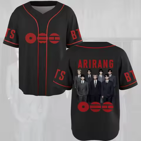2026 Arirang Album BTS Baseball Shirt As A Gift To Army, 3D Printed Outdoor Casual Street Home Wear 