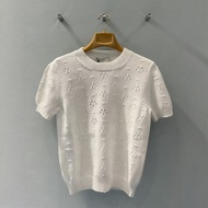 PBMC ieu 26 Spring/Summer Slim-Fit Cotton Hollow Round Neck Short Sleeve Sweater