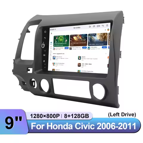 Best 9 Inch Android 13.0 Plug And Play Car Audio Sysme Multimedia Player For Honda Civic 2006-2011 L