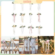 SEL Wedding Chair Decorations Aisle Benches Pew Flowers Church Artificial Flowers
