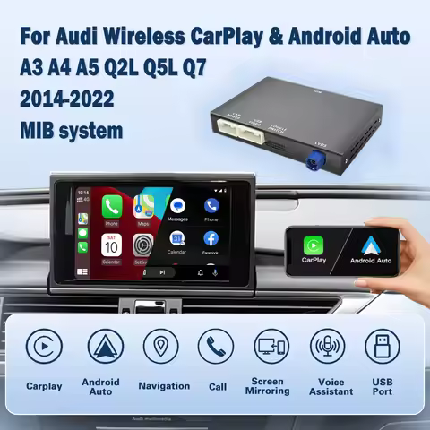Wireless CarPlay Android Auto Adapter For Audi A3 A4 A5 A6 A7 Q2L Q5 Q5L Q7 MIB MMI 3G Mirror Link A