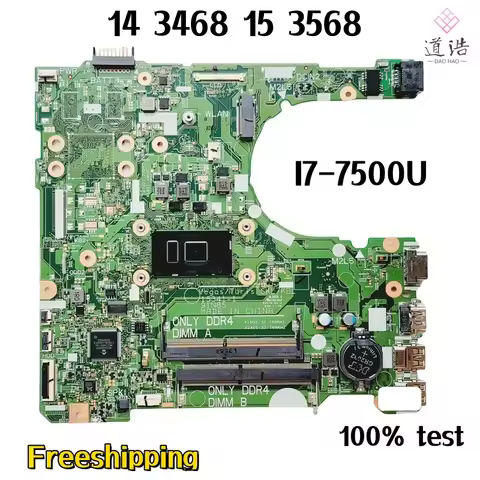 CN-0FXM81 For Dell Vostro 14 3468 15 3568 Laptop Motherboard 15341-1 91N85 0FXM81 FXM81 CPU:I7-7500U