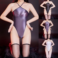 ✨✨✨Sexy Women Seethrough High Cut Glossy Lingerie Backless Gstring Bodysuit