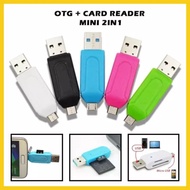 PROMO OTG CARD READER 2 IN 1 multi MICRO SD &amp; SDHC transfer data cepat bisa langsung ke pc/laptop/smartphone/hp