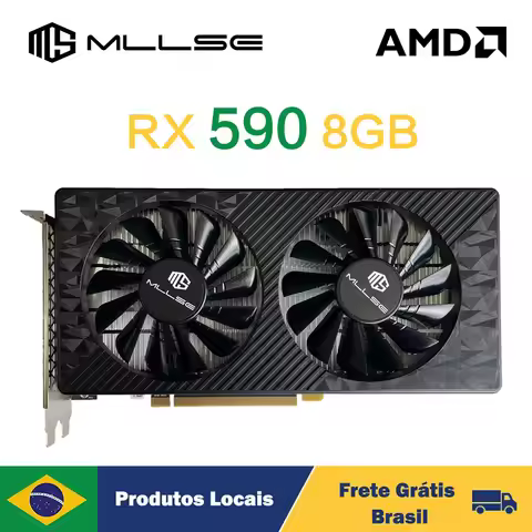 MLLSE AMD RX 590 GME 8GB Placa De Video Gaming Graphics Card GDDR5 256Bit PCI Express 3.0 ×16 6Pin R