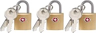 Skywalk TSA Approved Brass Key Lock/Padlocks with 2 Keys for Travel Luggage Suitcase Bag (Multicolour) - Set of 4