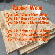 Rubber Wood table top solid wood kayu meja 18mm & 25mm dining table Customize studdy table rubberwoo