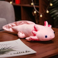 Kawaii Colorful Newt Plush Toy Stuffed Cute Axolotl Salamander Fuzzy Plush Fish Appeasing Long Pillo