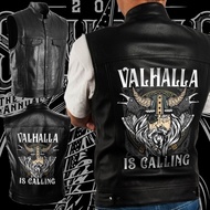 New Fashion Valhalla Is Call Me Motorcycle Vest Rider Leather Jacket Warrior Jacker Viking leather jacket Nordic style Motorcycle Gifts