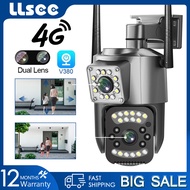 LLSEE, v380 Pro, 4G sim card, CCTV wireless wifi outdoor camera 360 degree, 8MP, 4K, color night vision, two-way call, automatic tracking. Optional WIFI or 4G version.