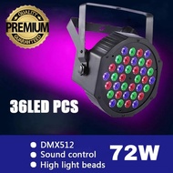 36 LED RGB 72W Par Light Grade A Bulb Stage Lights Flashing According To Music
