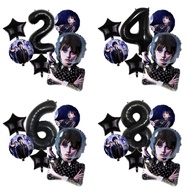 Wednesday Addams Nevermore Enid Horror Thing Netflix Theme Birthday Party Foil Balloon with Number D