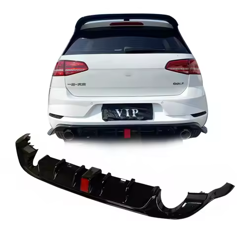 For VW Golf 7.5 Auto Tuning Upgrade Bodykit ABS Carbon Fiber TCR Style Rear led Lip Bumper Diffuser 