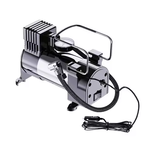 12V Car Tire Pump with Pressure Gauge Car Electric Air Pump Cylinder Power System Auto Inflatable Pu