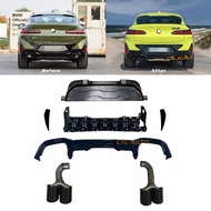 X4 G02 diffuser rear bumper facelift diffuser with pipe for BMW X4 G02 X4M bodykit 2021 2022