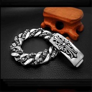 Retro Chrome Titanium Steel Hearts Cross Bracelet Accessories Sword Charm
