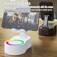 3-in-1 Phone/Tablet Stand: Bluetooth Speaker, Power Bank, RGB Lights, Adjustable