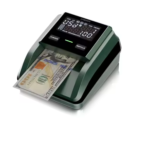 AL-139 Counterfeit Money Detector 2.8'' Digital Screen Bill Checker Total Value Add Function 4-Way D