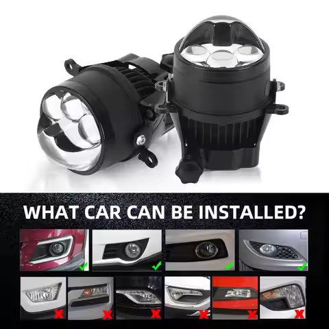 Car LED Projector Lens Fog Lights 3 inch High Low Beam Foglamp Lens for Honda Accord Coupe/CR-Z/City