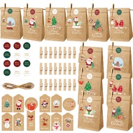 SHOT!! Christmas Gift Bags Christmas Advent Calendar Kraft Paper Gift Bags Amazon Christmas Packagin